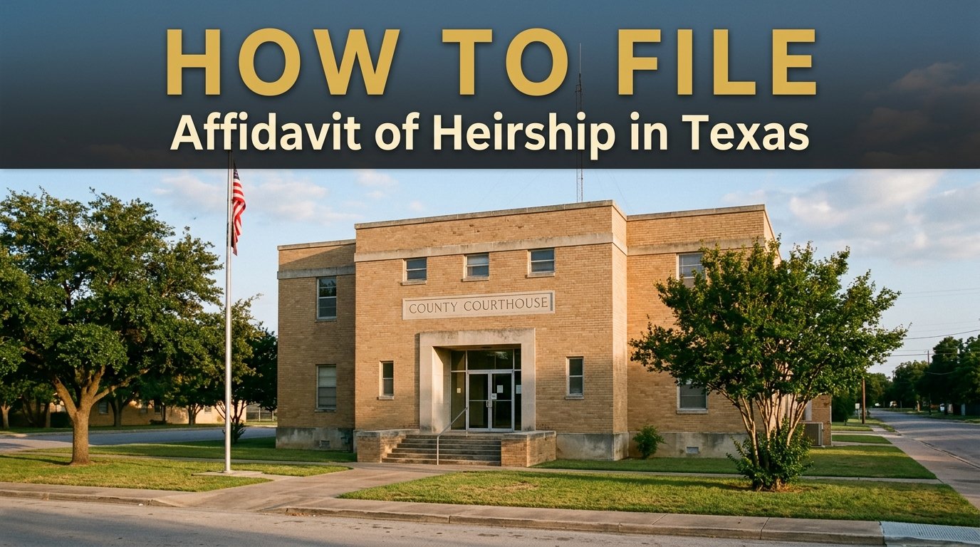 A Texas county courthouse where an affidavit of heirship is filed in the county deed records.